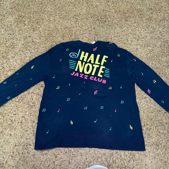 Disney Half Note Jazz Club Cardigan – Music Note Knit Sweater XXL - Picture 8 of 9